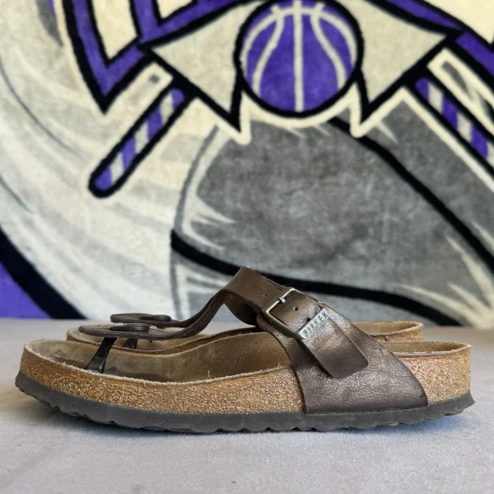 Size 39/W8 -‎ Birkenstock Gizeh Birko-Flor Womens Comfort Casual Sandals